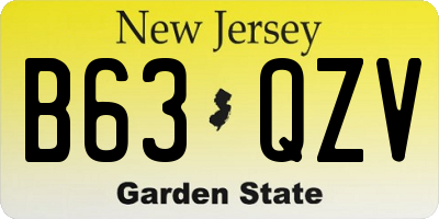 NJ license plate B63QZV