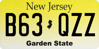 NJ license plate B63QZZ