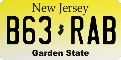 NJ license plate B63RAB