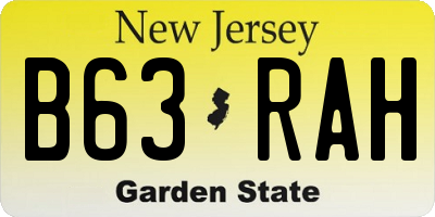 NJ license plate B63RAH