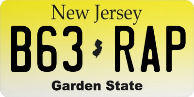 NJ license plate B63RAP