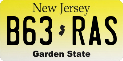 NJ license plate B63RAS