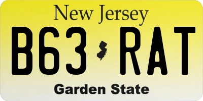 NJ license plate B63RAT