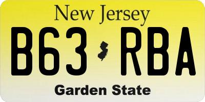 NJ license plate B63RBA
