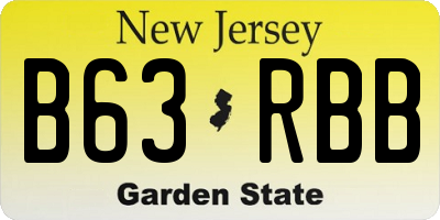 NJ license plate B63RBB