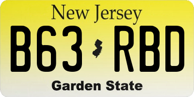 NJ license plate B63RBD