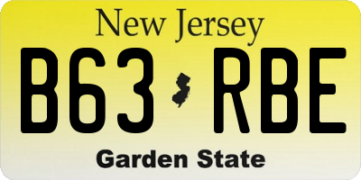 NJ license plate B63RBE