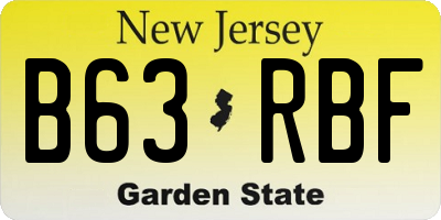 NJ license plate B63RBF
