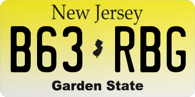 NJ license plate B63RBG