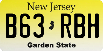 NJ license plate B63RBH