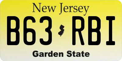 NJ license plate B63RBI