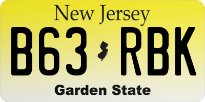 NJ license plate B63RBK
