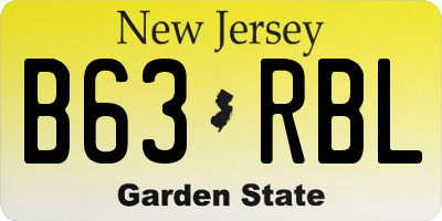 NJ license plate B63RBL