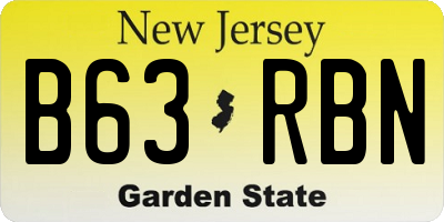 NJ license plate B63RBN