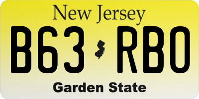 NJ license plate B63RBO