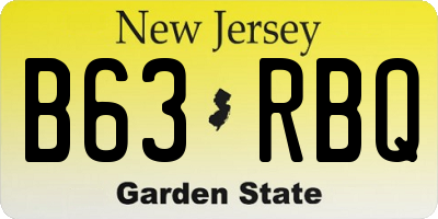 NJ license plate B63RBQ