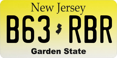 NJ license plate B63RBR
