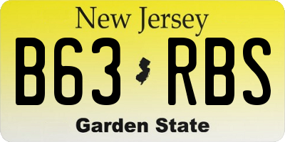 NJ license plate B63RBS