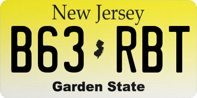 NJ license plate B63RBT