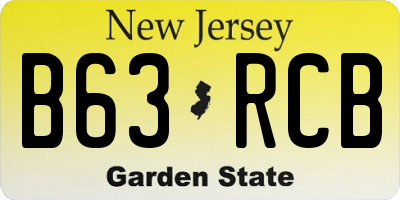 NJ license plate B63RCB