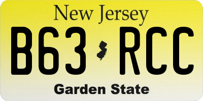 NJ license plate B63RCC