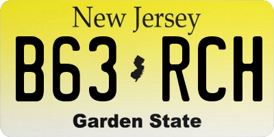 NJ license plate B63RCH