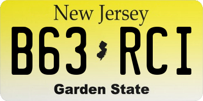 NJ license plate B63RCI