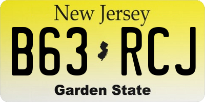NJ license plate B63RCJ