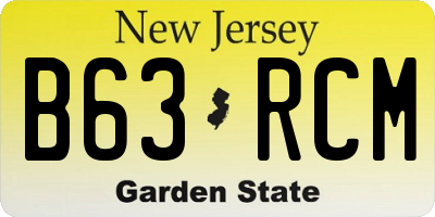 NJ license plate B63RCM