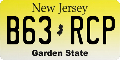 NJ license plate B63RCP