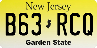 NJ license plate B63RCQ