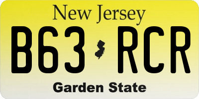 NJ license plate B63RCR