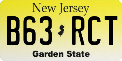NJ license plate B63RCT