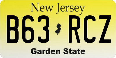 NJ license plate B63RCZ