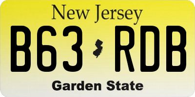 NJ license plate B63RDB
