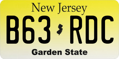 NJ license plate B63RDC