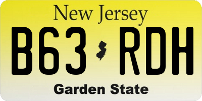 NJ license plate B63RDH