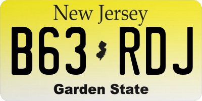 NJ license plate B63RDJ