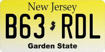 NJ license plate B63RDL