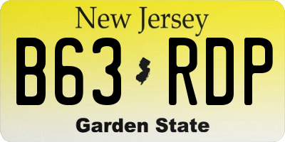 NJ license plate B63RDP