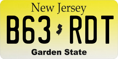 NJ license plate B63RDT
