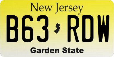 NJ license plate B63RDW