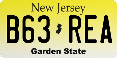 NJ license plate B63REA