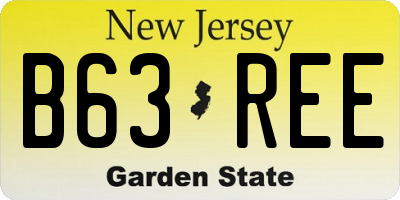 NJ license plate B63REE