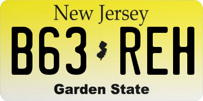 NJ license plate B63REH