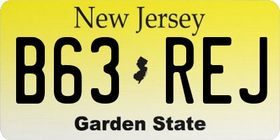 NJ license plate B63REJ