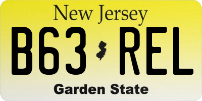 NJ license plate B63REL