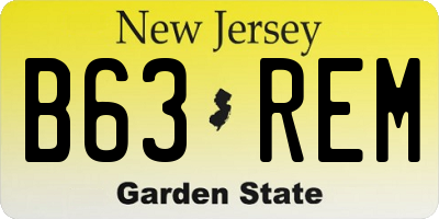 NJ license plate B63REM