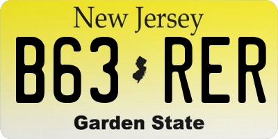 NJ license plate B63RER