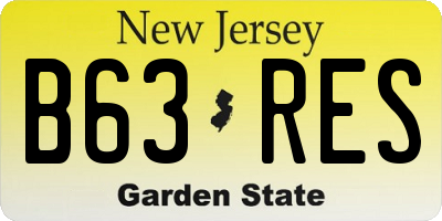NJ license plate B63RES
